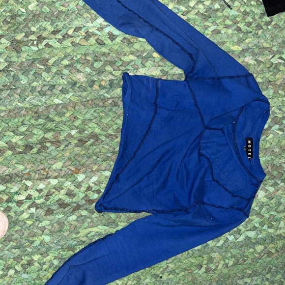 Long sleeve blue seam detail shirt - Picture 5 of 5